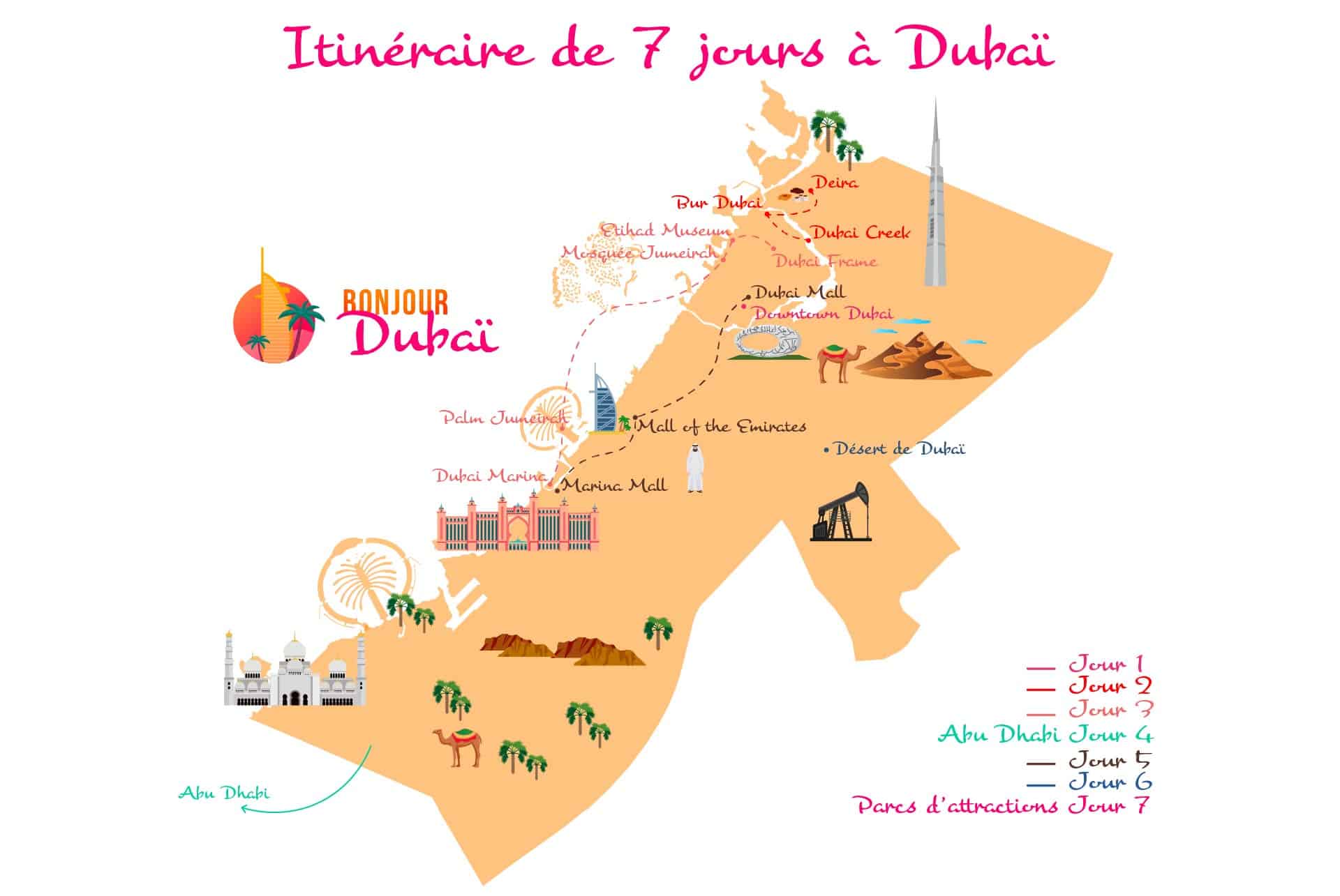 map itineraire 7 jours dubai map itineraire 7 jours dubai
